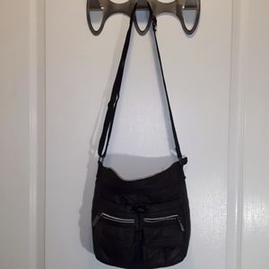 Roots puffy nylon cross body purse
